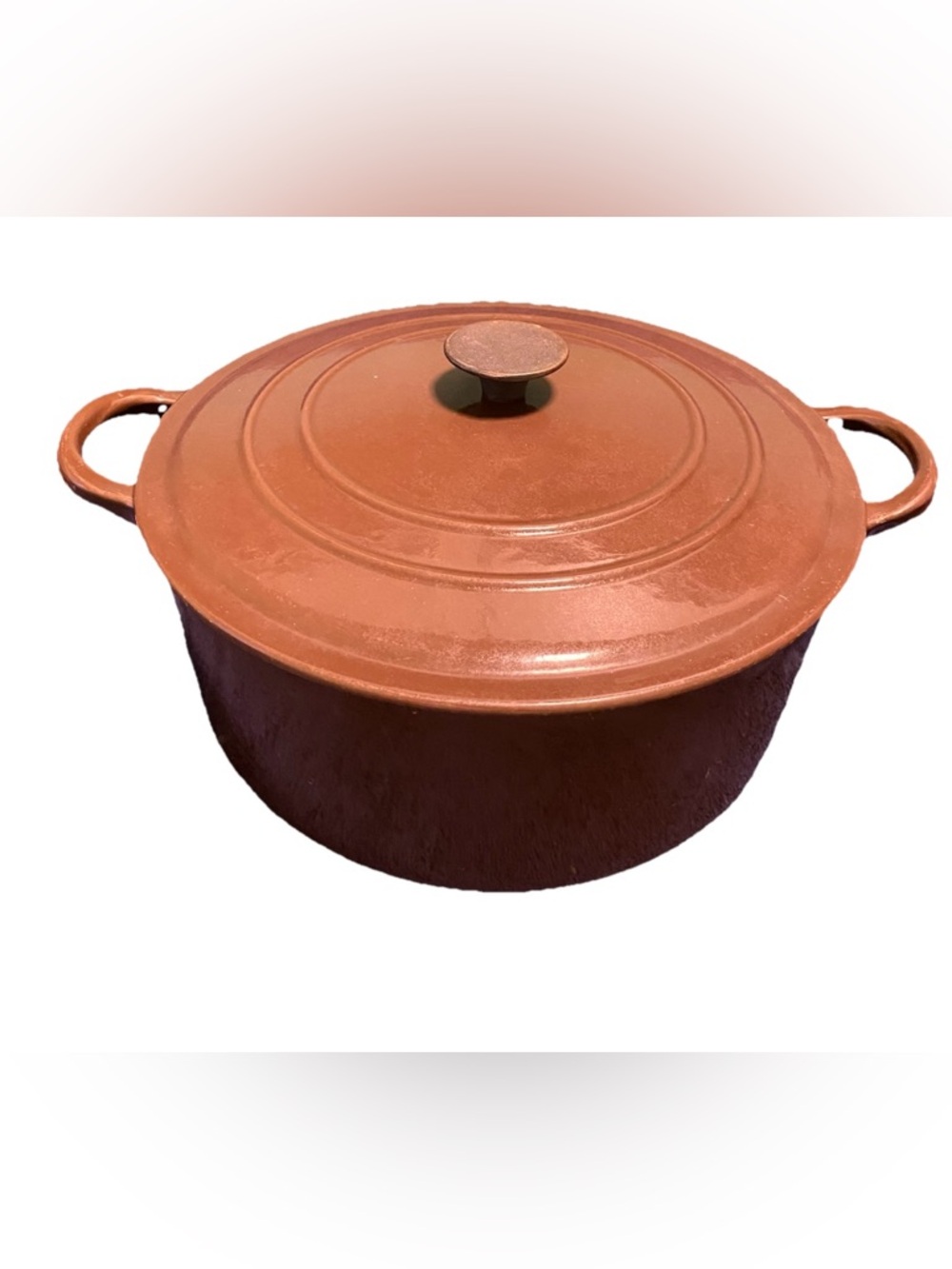 Vintage Le Creuset Chocolate Brown Enameled 4.5Qt Dutch Oven w Lid France HTF - Picture 5 of 8